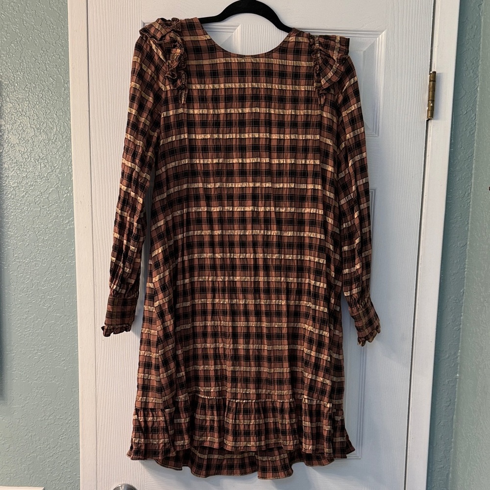 Zara Women's Brown Plaid Mini Dress